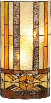 Zdjęcie produktu dla Clayre & Eef Lampa ścienna Tiffany 20x11x36 cm Beżowo-brązowy metal