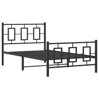 Obrázok produktu pre Kovový rám postele s čelom a podnožkou čierny 100x200 cm