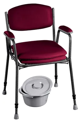 Produktbild von Toilettenstuhl, höhenverstellbar, bordeaux