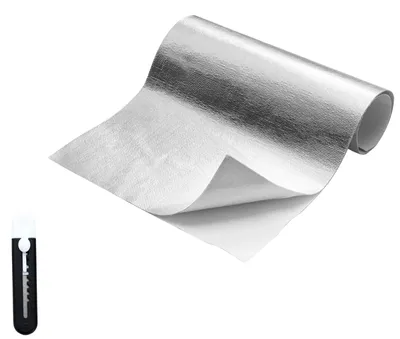 Image de Film isolant adhésif - Feuille d'aluminium pour l'isolation thermique, dimensions 60 x 350 cm