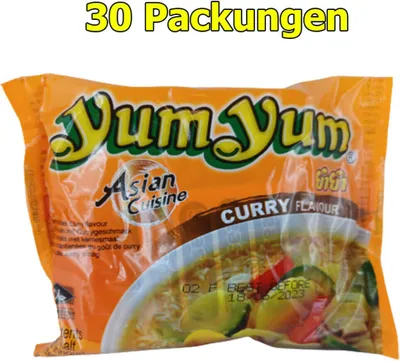 Produktbild von Yum Yum Curry 30er Pack instant Nudeln asiatische Nudelsuppe Currypulver