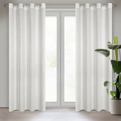 Produktbild von Eurofirany 401275, Durchscheinend, Weiß, Einfarbig, Polyester, Öse, 110 g/m²