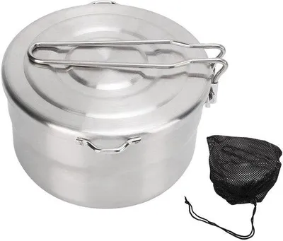 Produktbild von Camping-Kochtopf, 1,5 Liter - Edelstahl - Tragbar