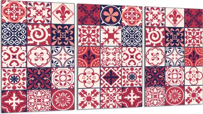 Obrázek produktu pro Krycí desky varné desky 3 kusy 30x52 Skleněný keramický kryt varné desky, mozaikově červený