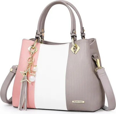 Produktbild von Pomelo Best Damen Handtasche gestreift Umhängetasche mit Innentaschen