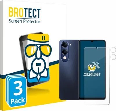 Produktbild von 3x BROTECT Schutzglas für Vivo T4 Lite (Display+Kamera) Schutzfolie Panzer Folie Glas Display Schutz klar