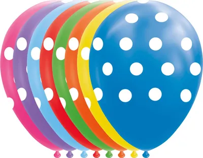 Image de Ballons Points Mélangez les couleurs 30 cm, 8pcs.