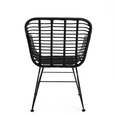 Obrázek produktu pro HOMLA JARDIN proutěné křeslo černé 56x42x82 cm