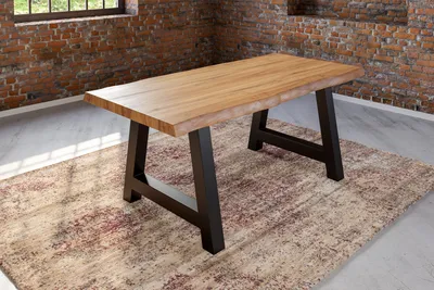 Produktbild von Esstisch Baumkante massiv Akazie natur 280 x 100 schwarz Alicante