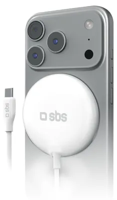 Image de SBS Chargeur sans fil magnétique Qi2.2 25W avec câble USB-C intégré de 150 cm