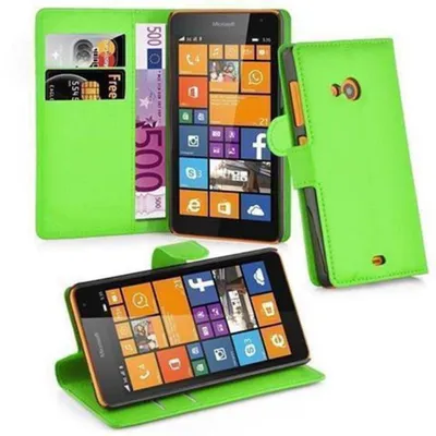 Produktbild von Cadorabo Hülle für Nokia Lumia 535 Schutz Hülle in Grün Handyhülle Etui Case Cover Magnetverschluss