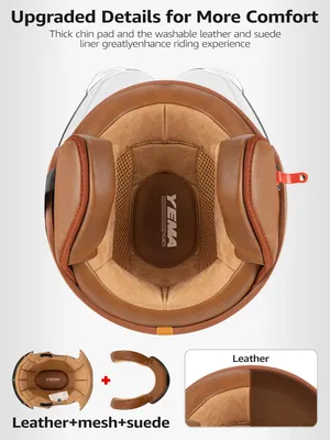 Image de Casque 3/4 homologué ECE, noir, taille M, pour scooters et cyclomoteurs
