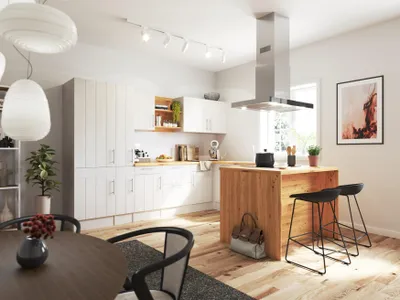 Produktbild von Küche Winkelküche Landhaus Inselküche Induktion Anton 310 x 172 cm Respekta