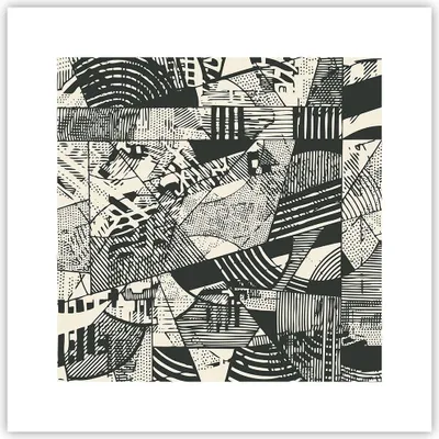 Produktbild von Poster - Poster ohne Rahmen - Abstraktion Vintage Schwarz - 30x30 cm - Wand Bild - Wanddeko - Wandbilder - Kunstposter - Wandposter - Bilder - Kunstdruck - Wanddekoration - Wandbild - P2XAC30x30-5052