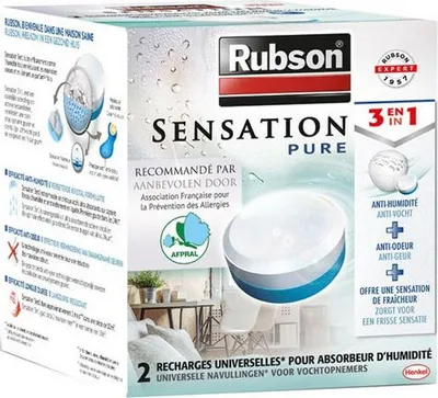 Zdjęcie produktu dla 2 opakowania uzupełniające do neutralnego pochłaniacza wilgoci 3 w 1 Rubson 2091194