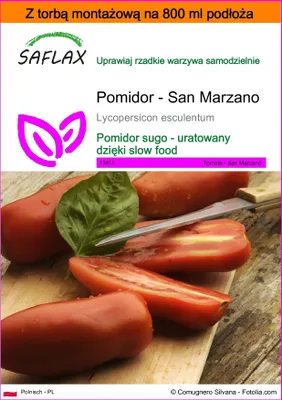 Zdjęcie produktu dla SAFLAX - Garden in the bag - Pomidor - San Marzano - 10 Nasiona - Z podłożem uprawowym w praktycznej, samorozkładającej się torbie - Lycopersicon esculentum