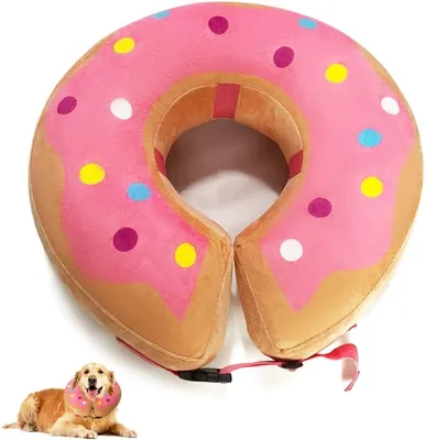 Produktbild von Aufblasbarer Hundehalsband L, rosa Plüsch, Wundschutz, für die Genesung