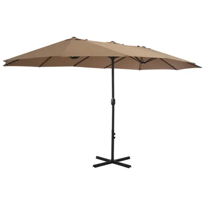 Produktbild von vidaXL Sonnenschirm mit Aluminium-Mast 460x270 cm Taupe