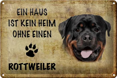 Produktbild von Blechschild Spruch 30x20cm Rottweiler Hund ohne kein Heim