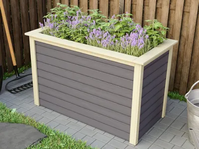 Produktbild von Hochbeet 19 mm terragrau mit opt. Schrankoption