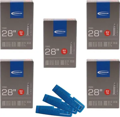 Produktbild von Schwalbe 5x Schlauch SV15 28x0.75-1.10\" (18/28-622/630) - 28 Zoll SV 40mm un...