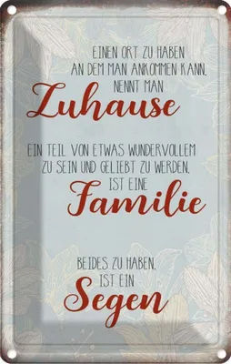 Produktbild von vianmo Blechschild 18x12 cm Zuhause Familie Segen Spruch Zitat