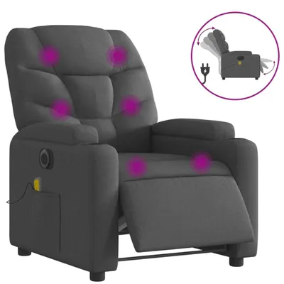 Obrázek produktu pro Elektrické masážní polohovací křeslo tmavě šedé textil