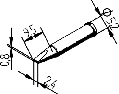 Produktbild von Ersa 0102CDLF24L Punta di saldatura Forma a scalpello dritta Dimensione 2.40 mm