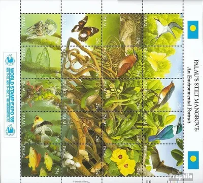 Produktbild von Briefmarken Palau-Inseln 1989 Mi 318-337 Zd-Bogen (kompl.Ausg.) postfrisch Fauna und Flora