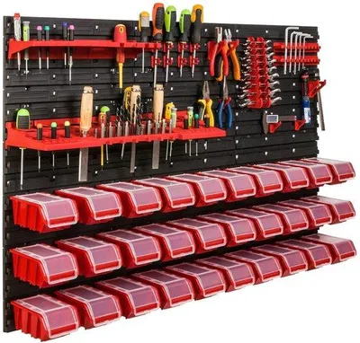 Obrázok produktu pre Organizér do dielne – 30-dielny – Zavesný organizér na náradie – Drevo