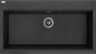 Produktbild von BADLAND Granitspüle Einzelbecken TAU 50x90 Schwarz | Siphon im SET!