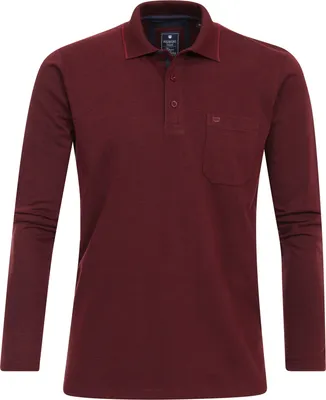 Produktbild von Redmond XXL Langarm-Polo bordeaux melange