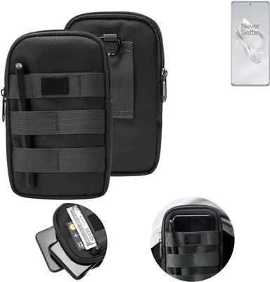 Produktbild von K-S-Trade Holster Gürtel Tasche kompatibel mit OnePlus OnePlus 12 Handy Tasche Schutz Hülle dunkel-grau viele Fächer, 1x