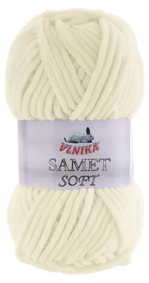 100g Strickgarn Samet Soft Chenille cremeweiß