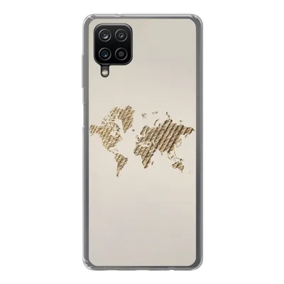 Produktbild von MuchoWow® Handyhülle Schutzhülle Hülle für Samsung Galaxy A12 Weltkarte - Seil - Braun Silikon Softcase Handy Hülle - Bild