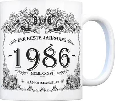 Produktbild von 1986 der beste Jahrgang Kaffeebecher Tasse Kaffeetasse Geburtsjahr Geburtstag
