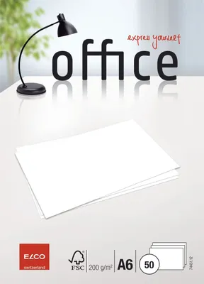 Productafbeelding van Elco 74451.12 Briefkarten A6, hochweiss, blanko, 200g/m2, 50 Stück