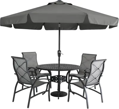 Obrázek produktu pro Slunečník - parapluový slunečník - 240 x 270 cm - tmavě šedý - s naklápěním - voděodolný a odolný proti UV záření