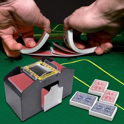 Produktbild von Kartenmischer, Automatischer Spielkartenmischer, Kartenmischmaschine, für 4 Kartensätze, für Texas Hold'em, Poker, Heimkartenspiele, Blackjack
