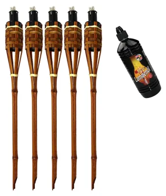 Productafbeelding van Set van 5 Bamboefakkels voor Tuin en Decoratie