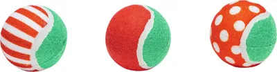 Produktbild von Beeztees Hundespielzeug Weihnachten Tennisbälle - 3 Stück