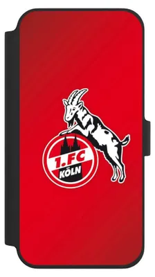 Produktbild von NIVOCASE Klapphülle für Apple iPhone 16 Plus  Handyhülle aus Kunst Leder NIVOflip schwarz 1. FC Köln EffZeh Offizielles Lizenzprodukt