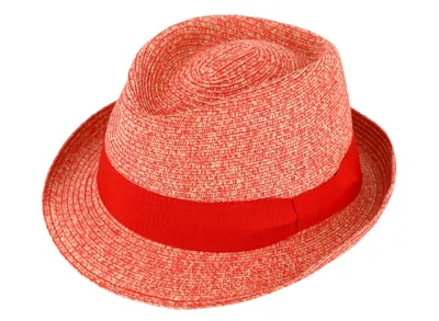 Fiebig Knautschbarer Trilby Strohhut meliert in rot