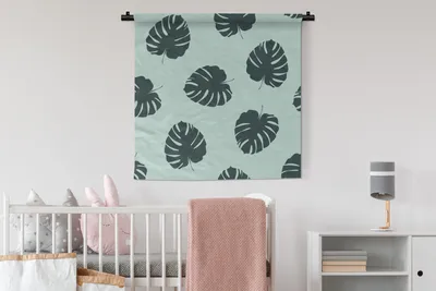 Produktbild von MuchoWow® Wandteppich Wandbehang Sommer - Blätter - Monstera 90x90 cm Tapisserie Dekoration Wandtuch - Wandaufhänger