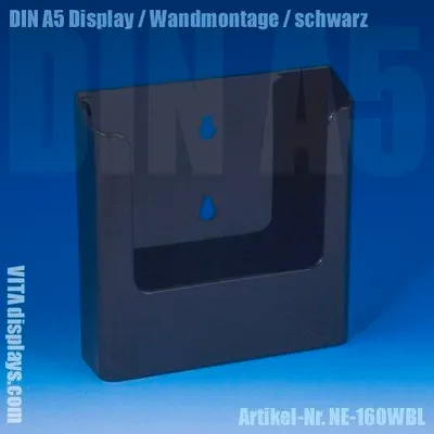 Produktbild von DIN A5 Prospekthalter / Wand / schwarz