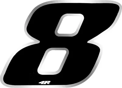 Immagine prodotto di Adesivo numero di gara per moto "8" nero 27 x 37 mm