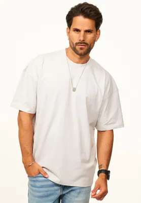 Produktbild von DAILY Baumwolle Herren T-Shirt im Oversize Fit - Herren Kurzarm Shirt mit Rundhals-Ausschnitt Basic Oberteil Crew-Neck kurzärmlig aus 100% Baumwolle für Männer