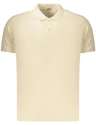 Immagine prodotto di Polo da uomo a maniche corte beige con ricamo e logo - Modello con 2 bottoni