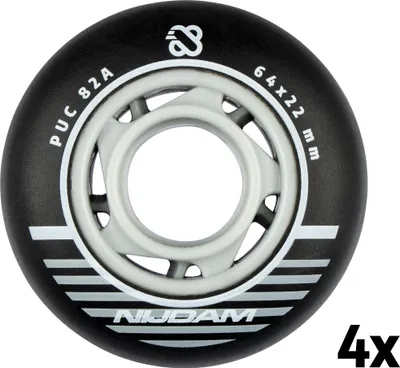 Produktbild von Set 4 Räder für Inline-Skates 64 x 22 mm - Schwarz