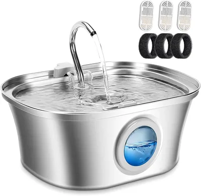 Obrázek produktu pro Pítko pro kočky, objem 3,2 litru, nerezová ocel, 3 filtry